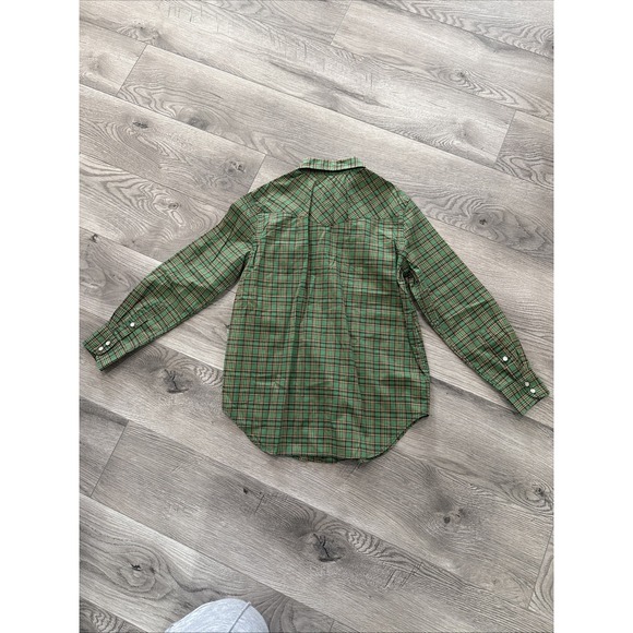 Polo Ralph Lauren Shirt Boys S (8) Green Plaid Button-Up Pearl Snap - Picture 6 of 7